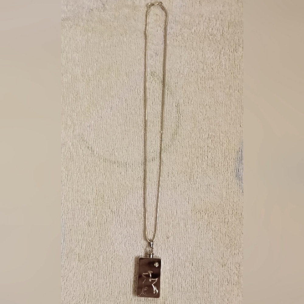 Dog Urn Pendant And Sterling Silver Snake Chain-10"